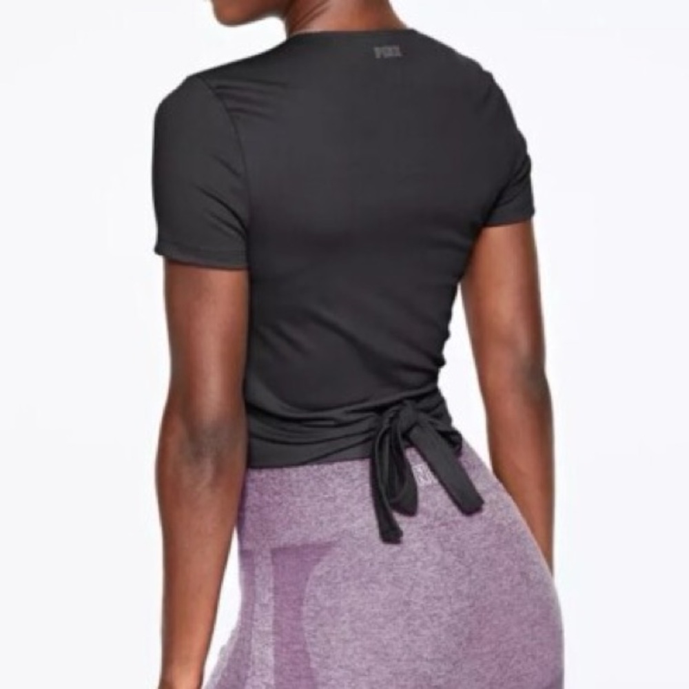 VS PINK Ultimate Wrap Top Rich Grey Size M